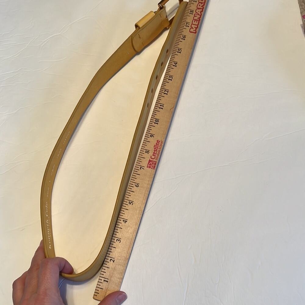 Kenneth Cole genuine Italian leather yellow gold waist belt with branded tag L - Picture 6 of 8